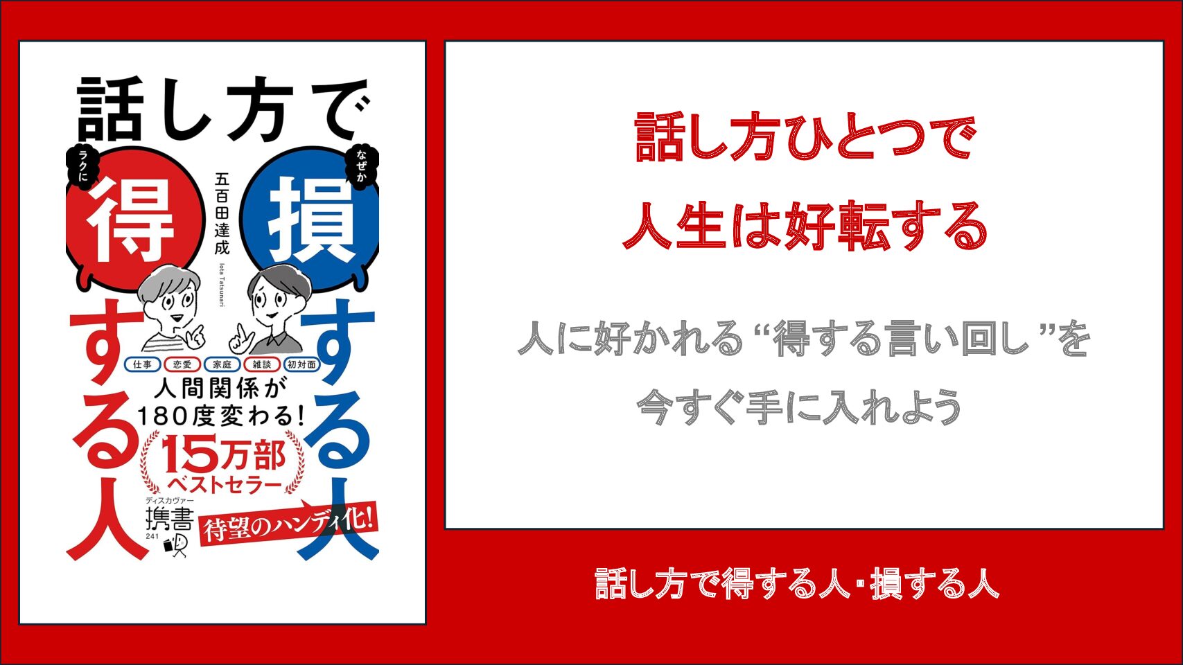 【要約・書評】話し方で損する人得する人